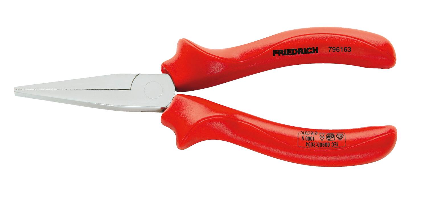 Friedrich Lange Platbektang 1000V VDE rood geïsoleerd 160mm