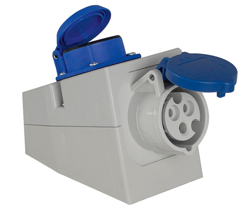 Schwabe Camping CEE Opbouwcontactdoos 230V/16A IP44 3-polig met deksel + contactdoos