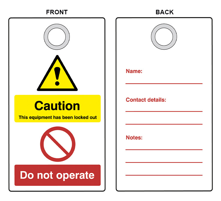 Spectrum Waarschuwing Label 75x135mm 'Caution' (1 stuks)