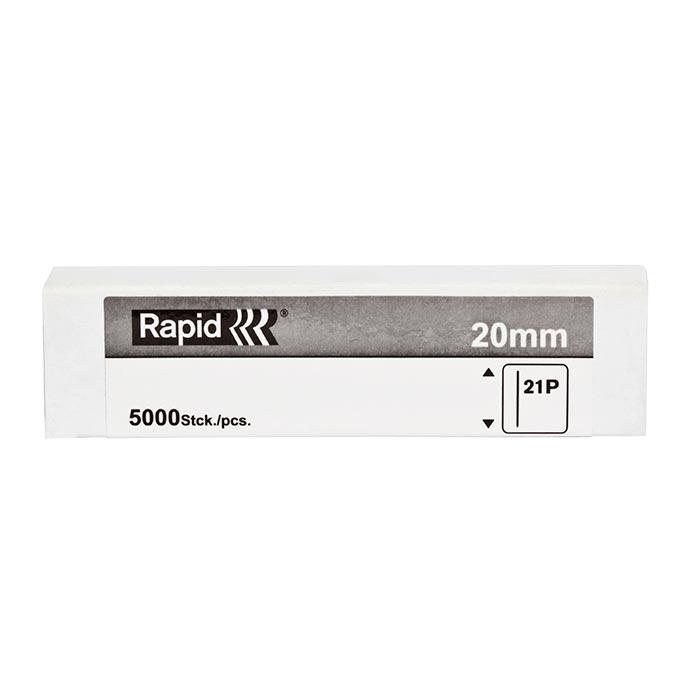 Rapid Mini Stiften 21P/20mm, 0,8mm in doos (5000 stuks)