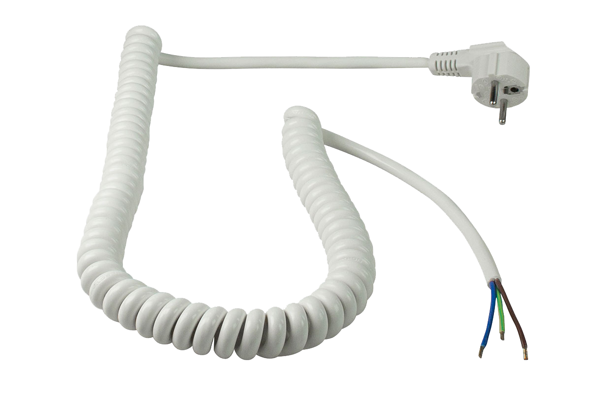 Schwabe Aansluitkabel Spiraal Vinyl 230V/16A IP20 H05VV-F 3G1.5 wit 2-4m