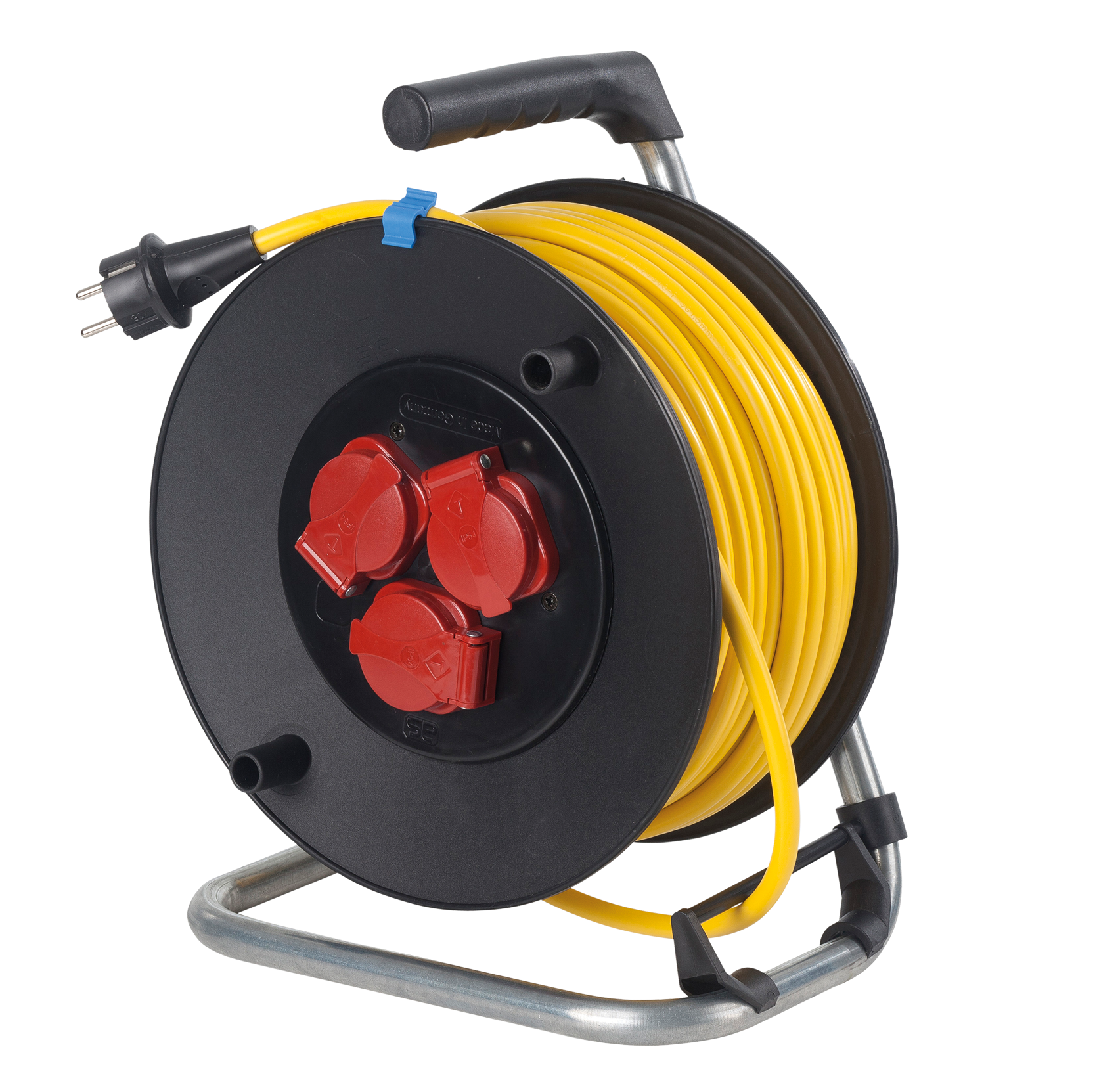 Schwabe Kabelhaspel 230V/16A IP44 PVC AT-N07V3V3-F 3G1.5 geel 25m