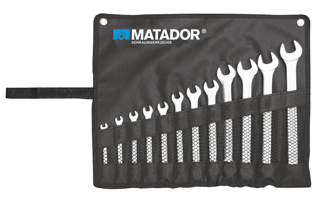 Matador Ringsteeksleutelset diep gebogen 6-22mm in roltas, 12-delig
