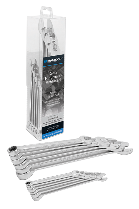 Matador Ringsteeksleutelset 15° 6-22mm in kunststof box, 12-delig