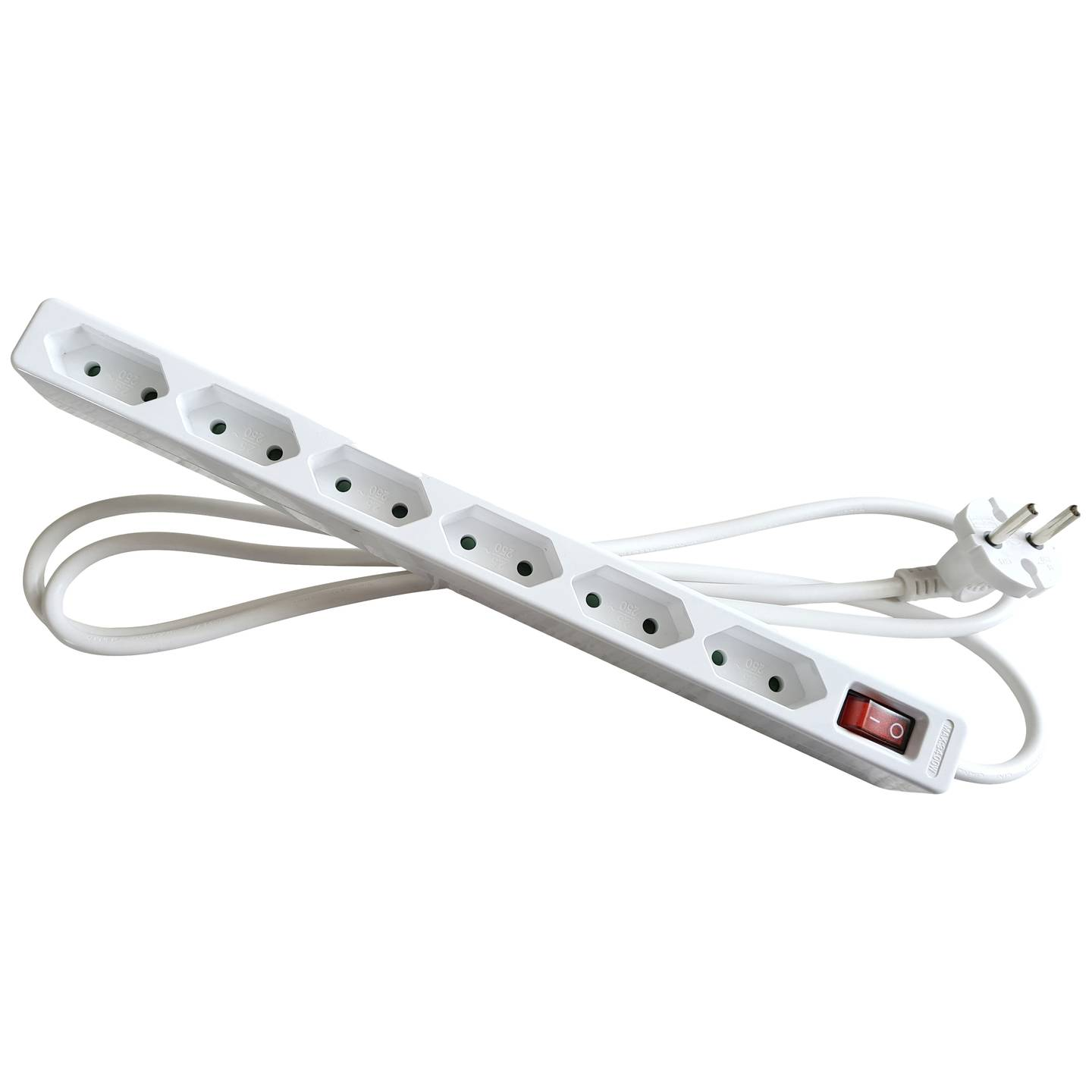 Schwabe Stekkerdoos 6x Eurocontactdoos met schakelaar H05VV-F 2x1.0 1,4m