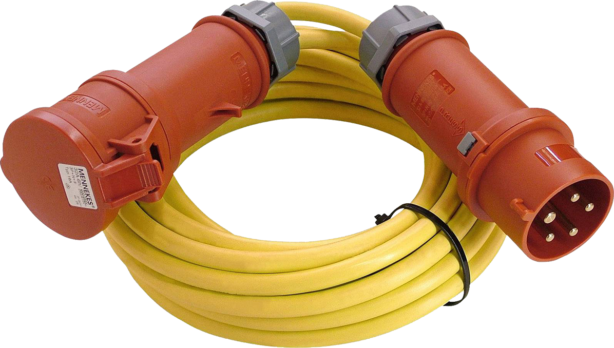 Schwabe CEE Verlengkabel PVC 400V/16A IP44 5-polig AT-N07V3V3-F 5G1.5 geel 10m