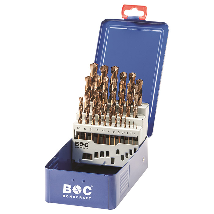 BC Spiraalborenset ME 10 DIN 338 HSS-E Co 5% type N 1,0-10,0mm, 19-delig