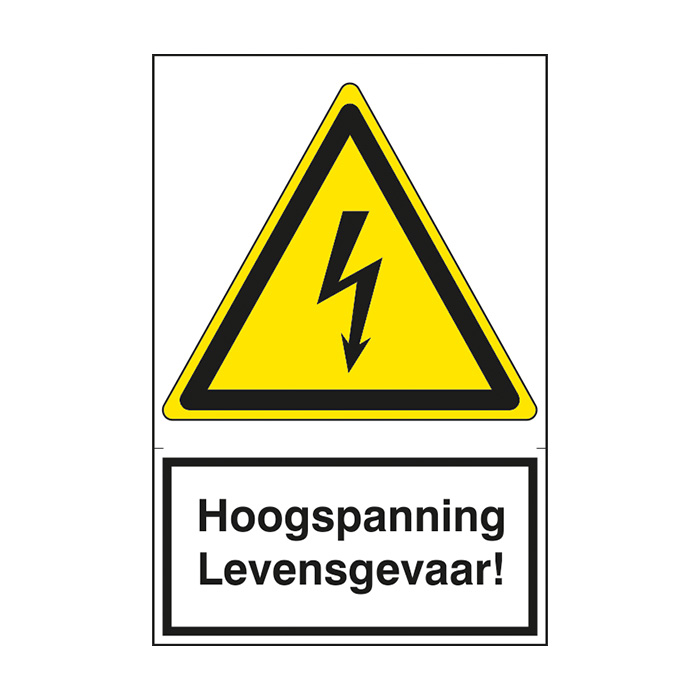Spectrum ZK Bord Hoogspanning Levensgevaarlijk 400x600mm