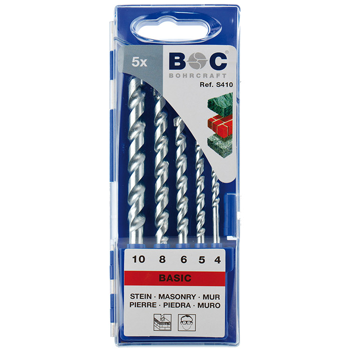 BC Steenborenset HM S410 standaard versie 4/5/6/8/10mm, 5-delig