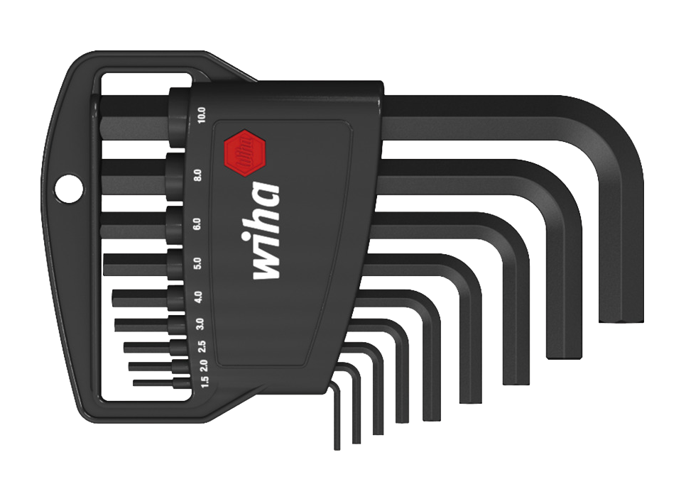 WIHA Inbussleutelset Classic kort gezwart 350, 10-delig