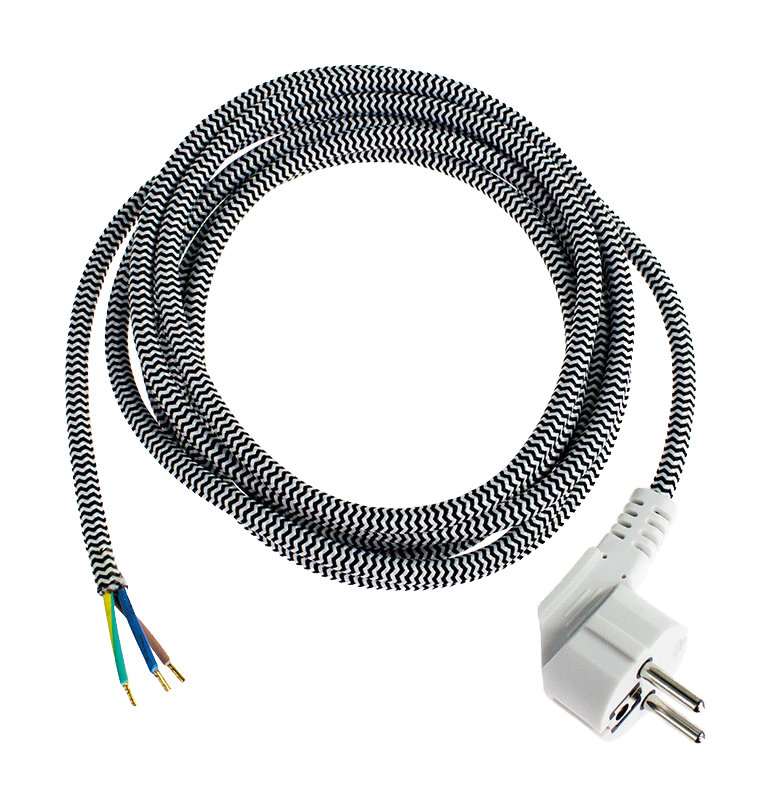 Schwabe Aansluitkabel Strijkbout Textielmantel 230V/10A IP20 H03RT-F 3G1.0 3m