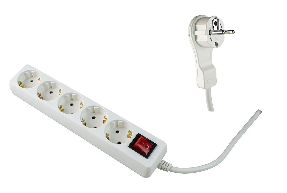 Schwabe Stekkerdoos 5x randaarde met schakelaar + platte stekker kabel H05VV-F 3G1,5 wit 2m.png