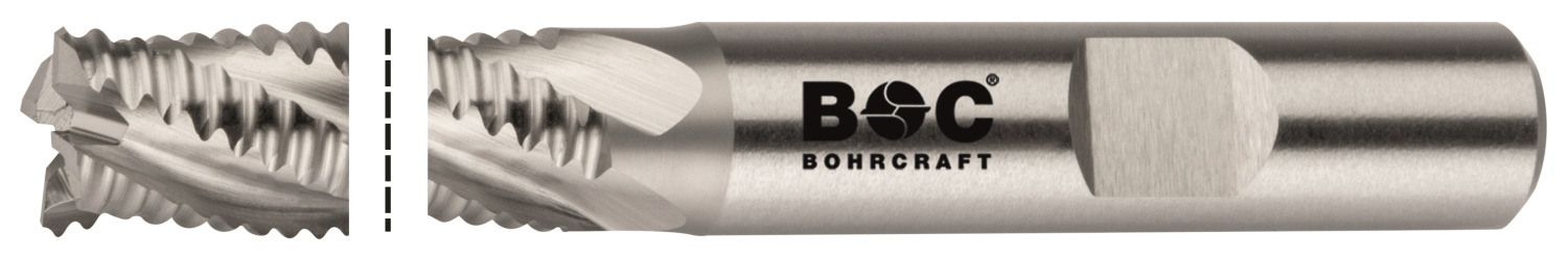 BC PP Ruwfrees DIN 844 HSS-E Co 8%, lang, Type NR 26,0 mm Weldon DIN 1835 B