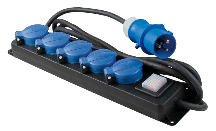 Schwabe Camping CEE Verdeeldoos 230V/16A IP44 5-voudig 3-polig met Verlengkabel H07RN-F 3G1,5 4,5m