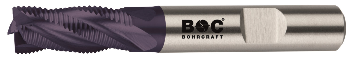 BC PP Ruwfrees DIN 844 HSS-E Co 8%, kort, Type HR, TiAlN 12,0 mm Weldon DIN 1835 B