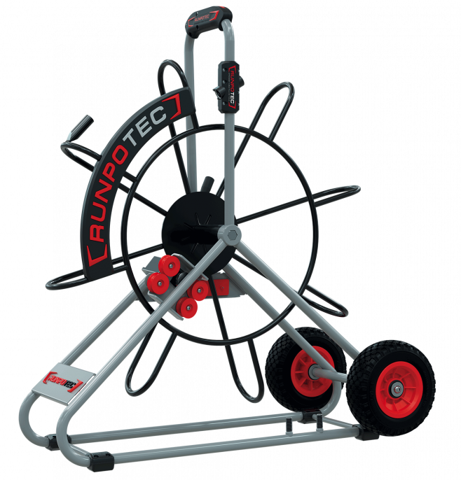 RUNPO Haspel Ø 730mm verzinkt/gepoedercoat t.b.v. 7,5mm en 9mm Glasvezel Trekveer