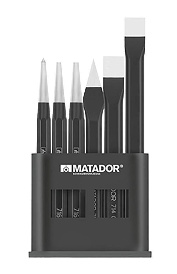 Matador Beitel-, Doorslag- en Centerpuntset, 6-delig