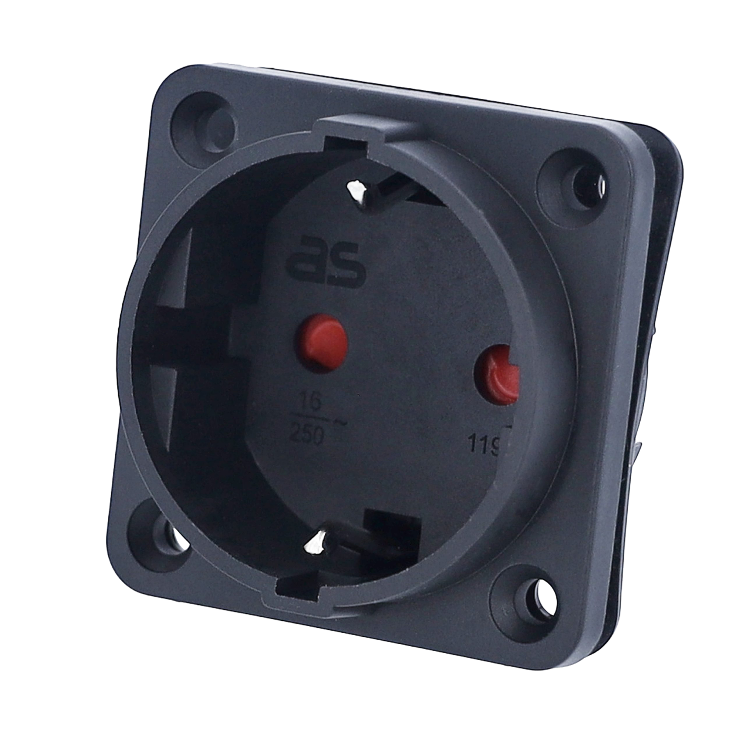 Schwabe Camping Inbouwcontactdoos 230V/16A IP20 Zwart