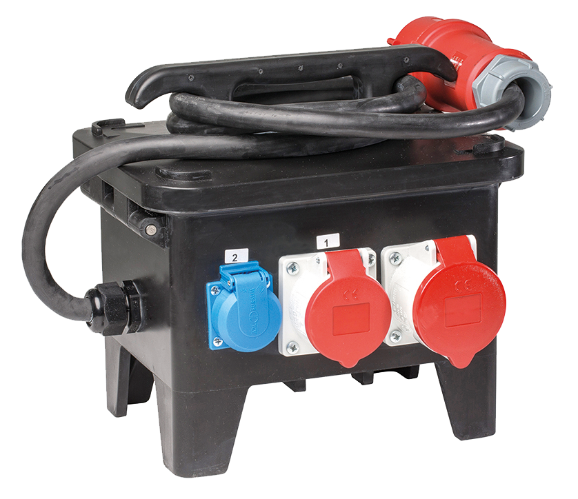 Schwabe CEE Mobiele Stroomverdeler M2 400V/32A IP44 5-polig met kabel H07RN-F 5G6 2m