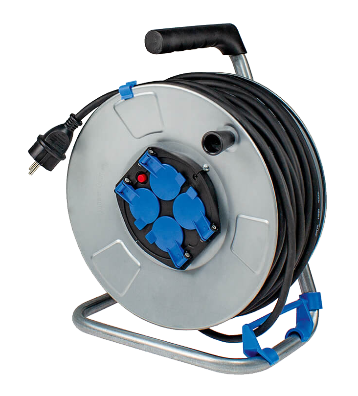 Schwabe Kabelhaspel Metaal 230V/16A IP20 Rubber H05RR-F 3G1.5 25m