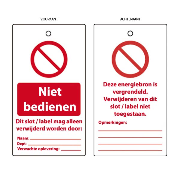 Spectrum Waarschuwing Label 75x135mm 'Niet Bedienen' (10 stuks)