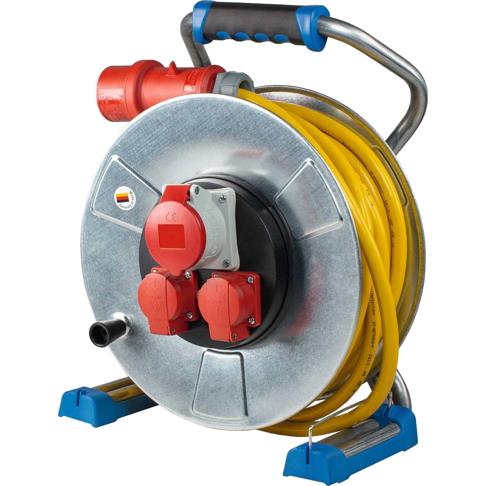 Schwabe CEE Kabelhaspel Xperts Metaal 400V/16A IP44 PVC AT-N07V3V3-F 5G2.5 faseomkeer 25m