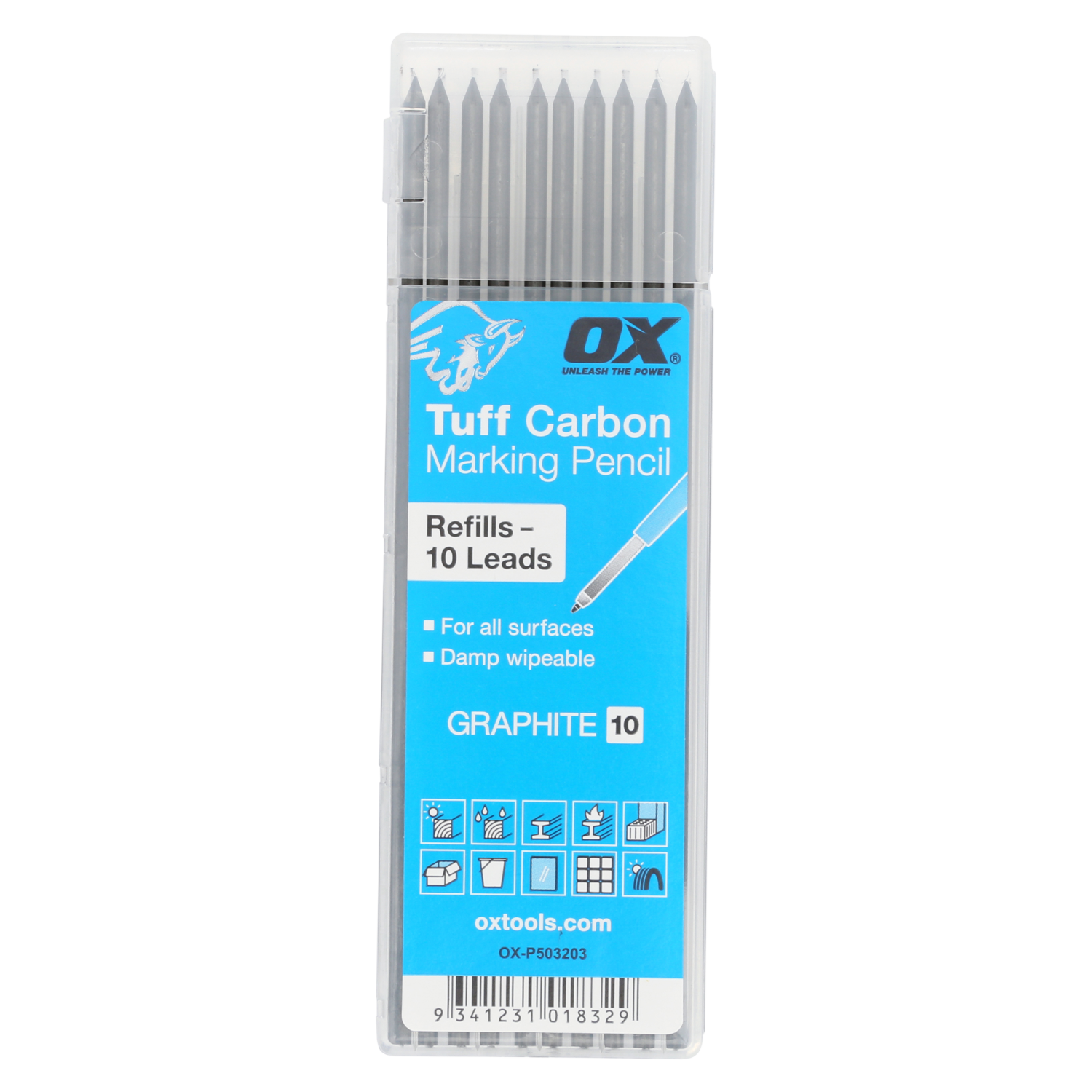 OX Pro Tuff Navulling Markeerpotlood Grafiet (10 stuks)