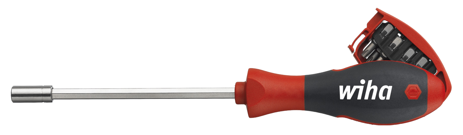 WIHA Schroevendraaier met Bitmagazijn magnetisch 1/4" 3809 01-02 T