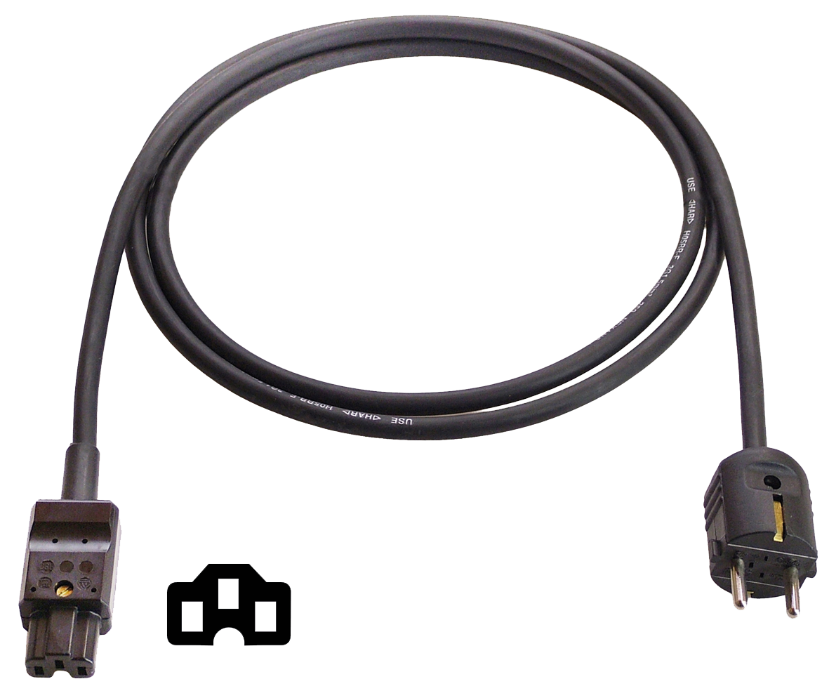 Schwabe Apparaat Aansluitsnoer C15A 155°C Neopreen 230V/10A IP20 H05RN-F 3G1.0 zwart 2m