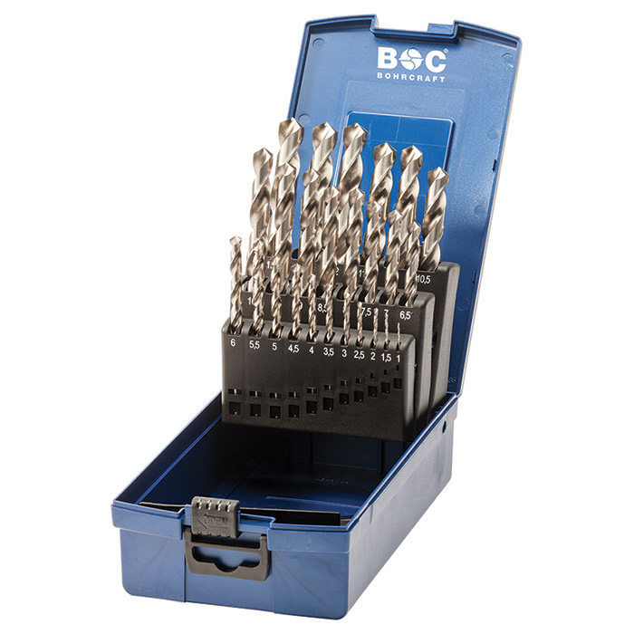BC PB Spiraalborenset KG 13-TCR DIN 338 HSS-G TURBO 1,0-13,0mm, 25-delig