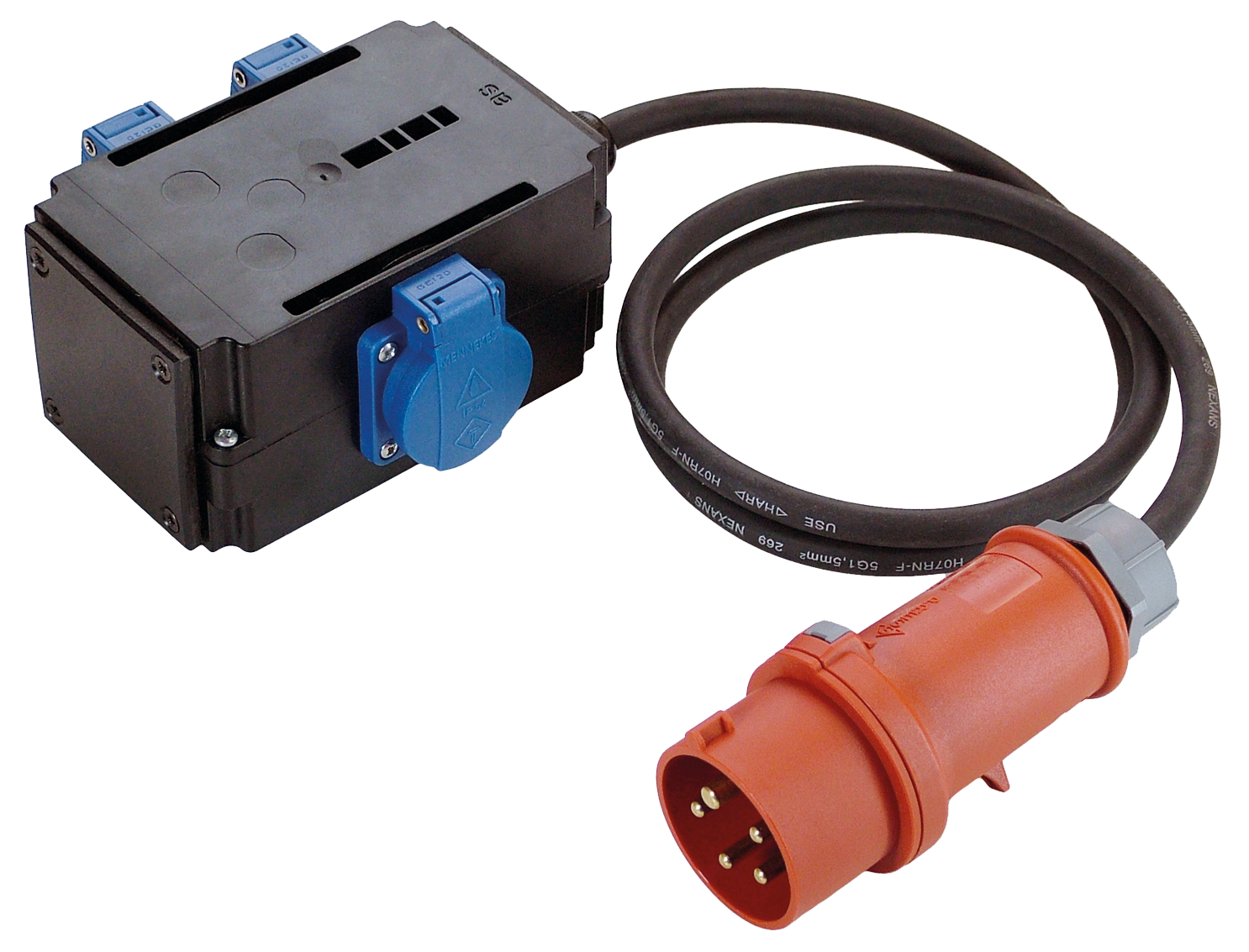 Schwabe CEE MIXO Adapter 400V/16A IP44 5-polig NAGOLD met kabel H07RN-F 5G1,5 1,5m