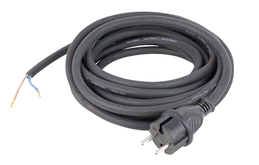 Schwabe Aansluitkabel Neopreen 230V/16A IP44 H05RN-F 2x1,0 zwart 3m