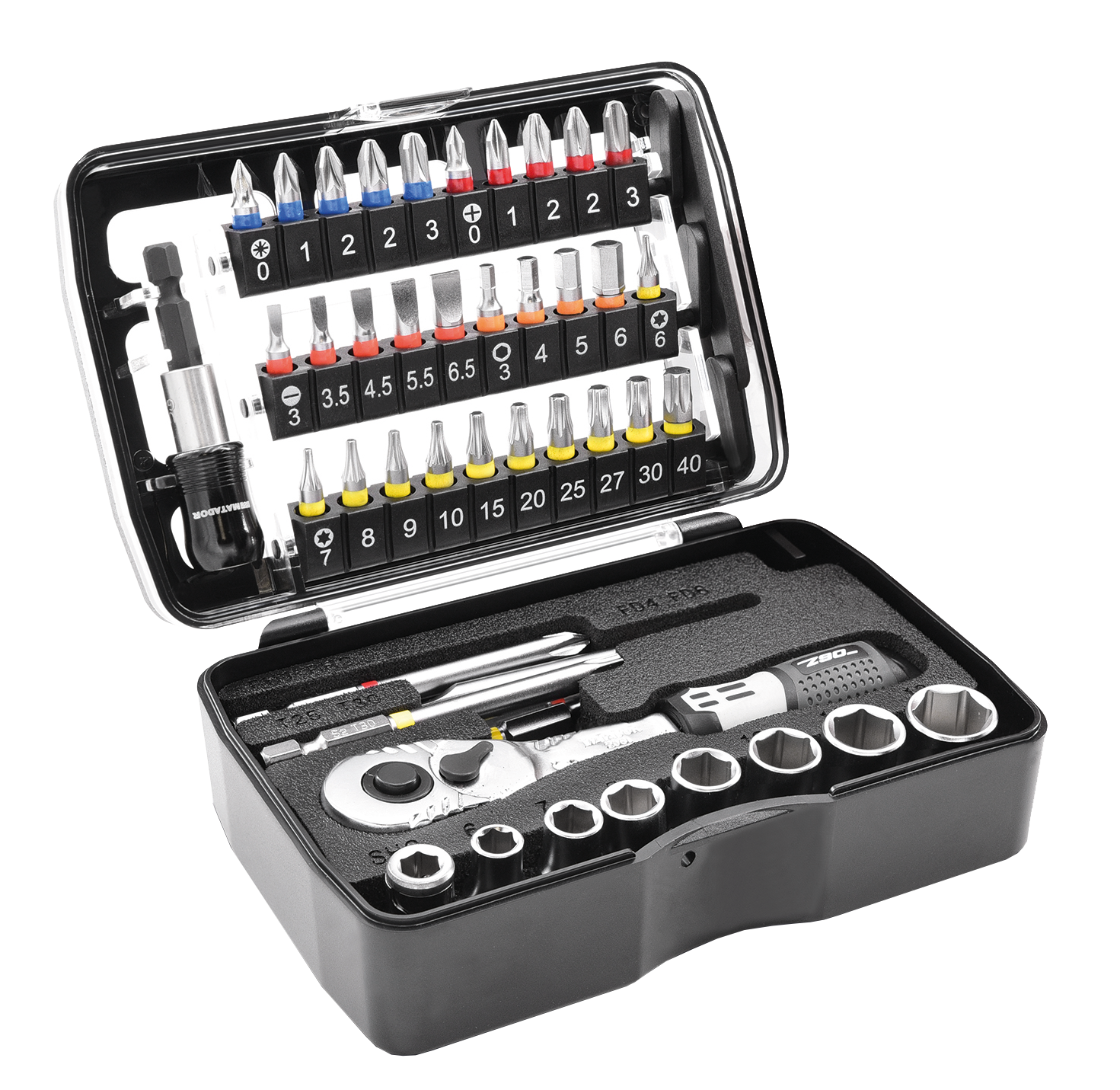 Matador 1/4" Smarty-Box Compact dop/bitset,  47-delig