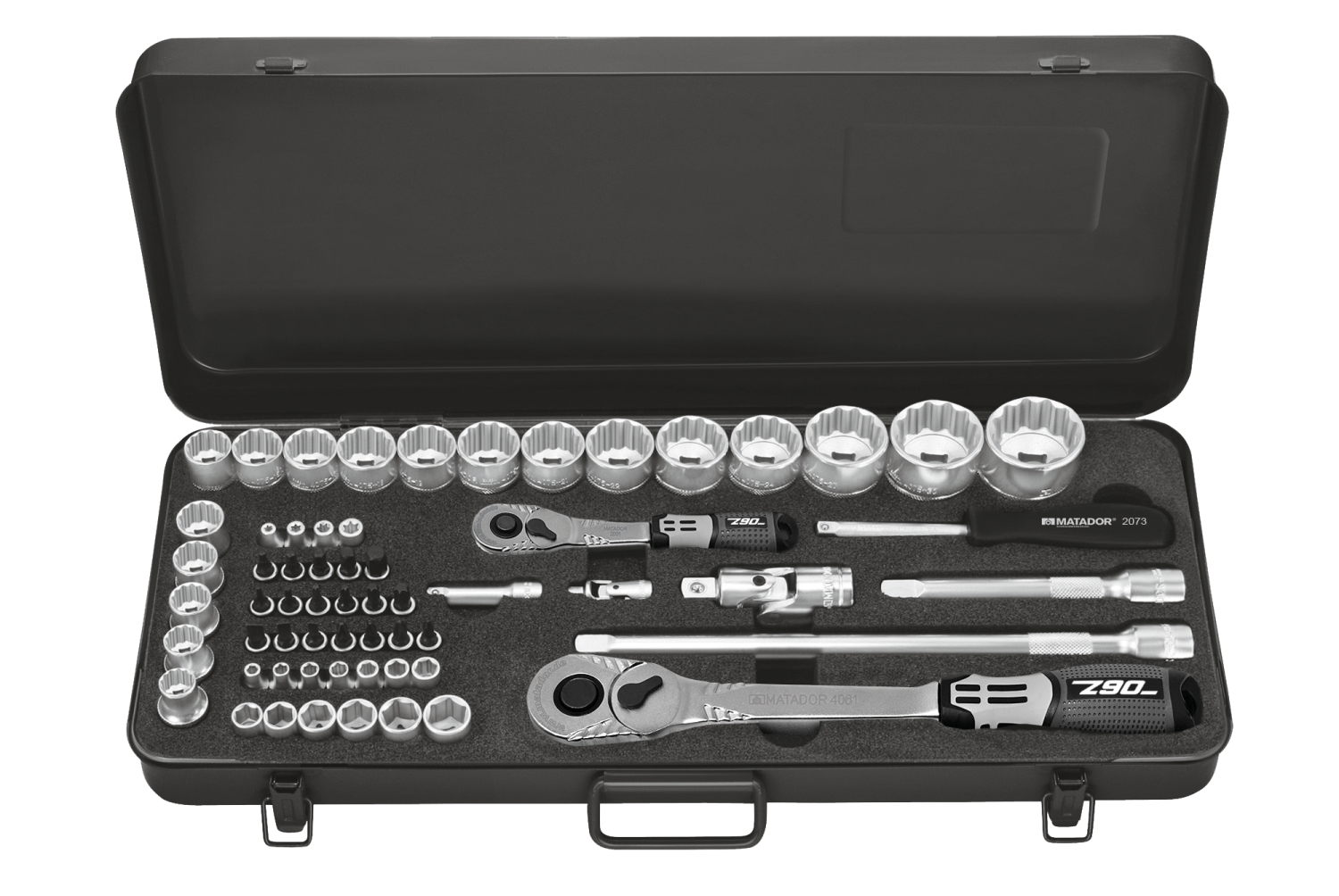 Matador 1/2" + 1/4" Dopsleutelset Twaalfkant 4-32mm, 61-delig