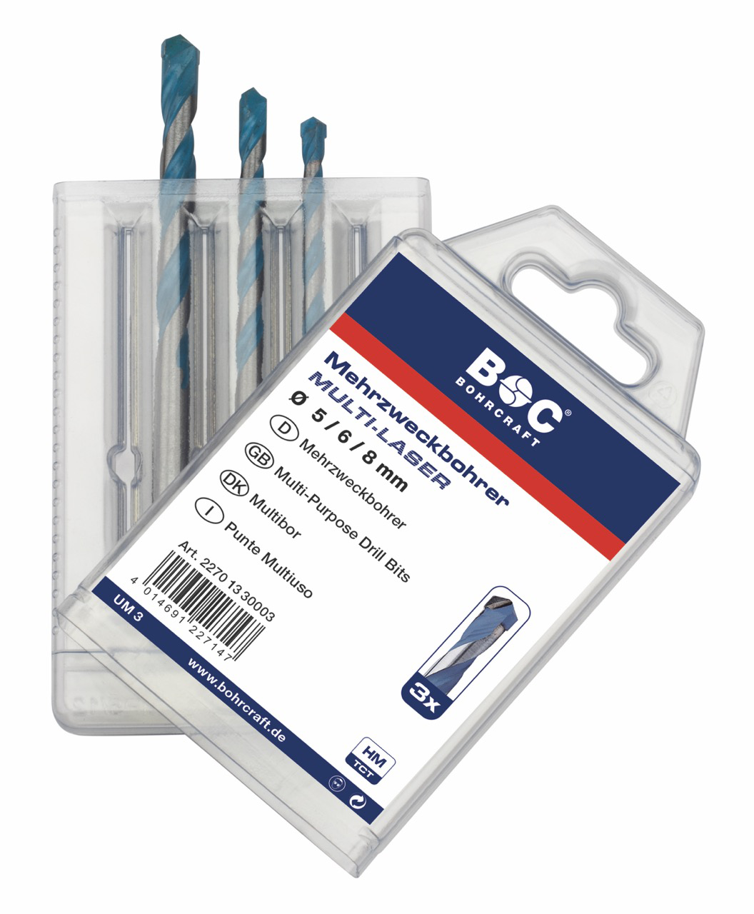 BC Multi-laser Betonborenset HM UM3 Ø 5-6-8mm, 3-delig