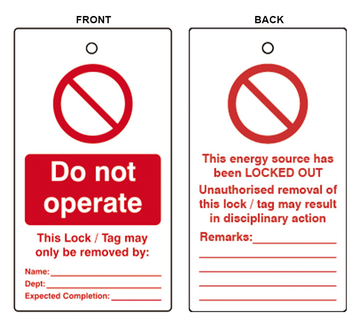 Spectrum Waarschuwing Label 75x135mm 'Do Not Operate' met kabelbinders(10 stuks)