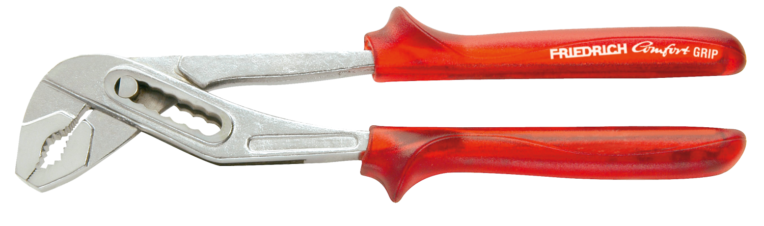 Friedrich Waterpomptang doorgestoken rood-transparant geïsoleerd 250mm