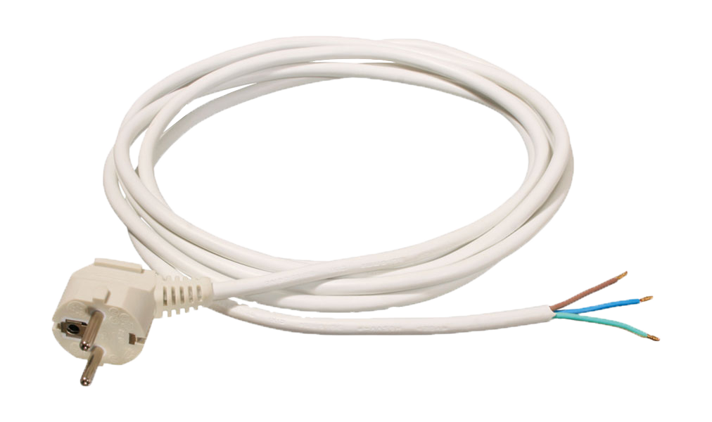 Schwabe Aansluitkabel Vinyl 230V/10A IP20 H05VV-F 3x1,0 wit 10m