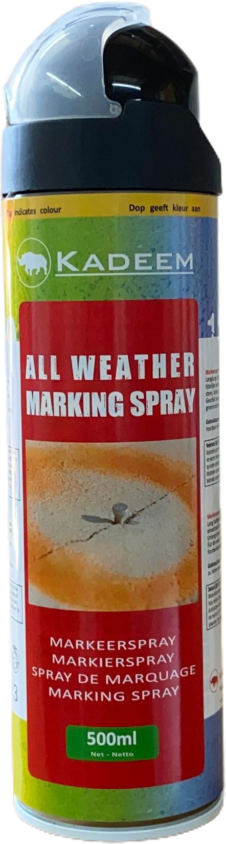 Kadeem Markeerspray All Weather 500ml Zwart