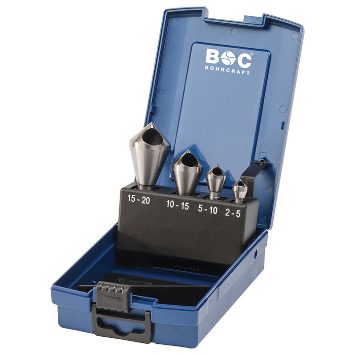 BC Dwarsgatverzinkborenset QS 4-K HSS-G in ABS-box, 4-delig