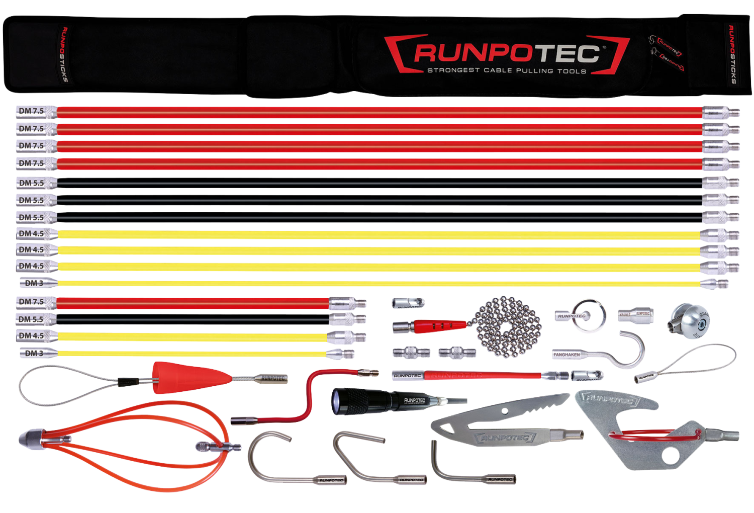 RUNPO Pakket Doorvoerstokken, 35-delig