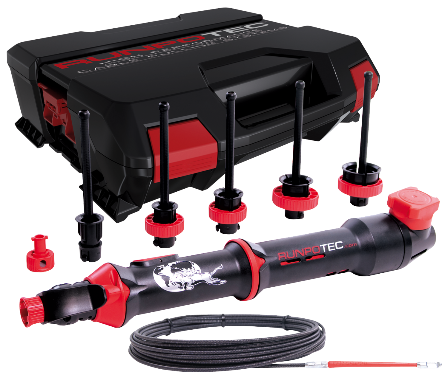 RUNPO RT2008 Trekveersysteem incl. Stalen Trekveer met Runpogleiter 15m