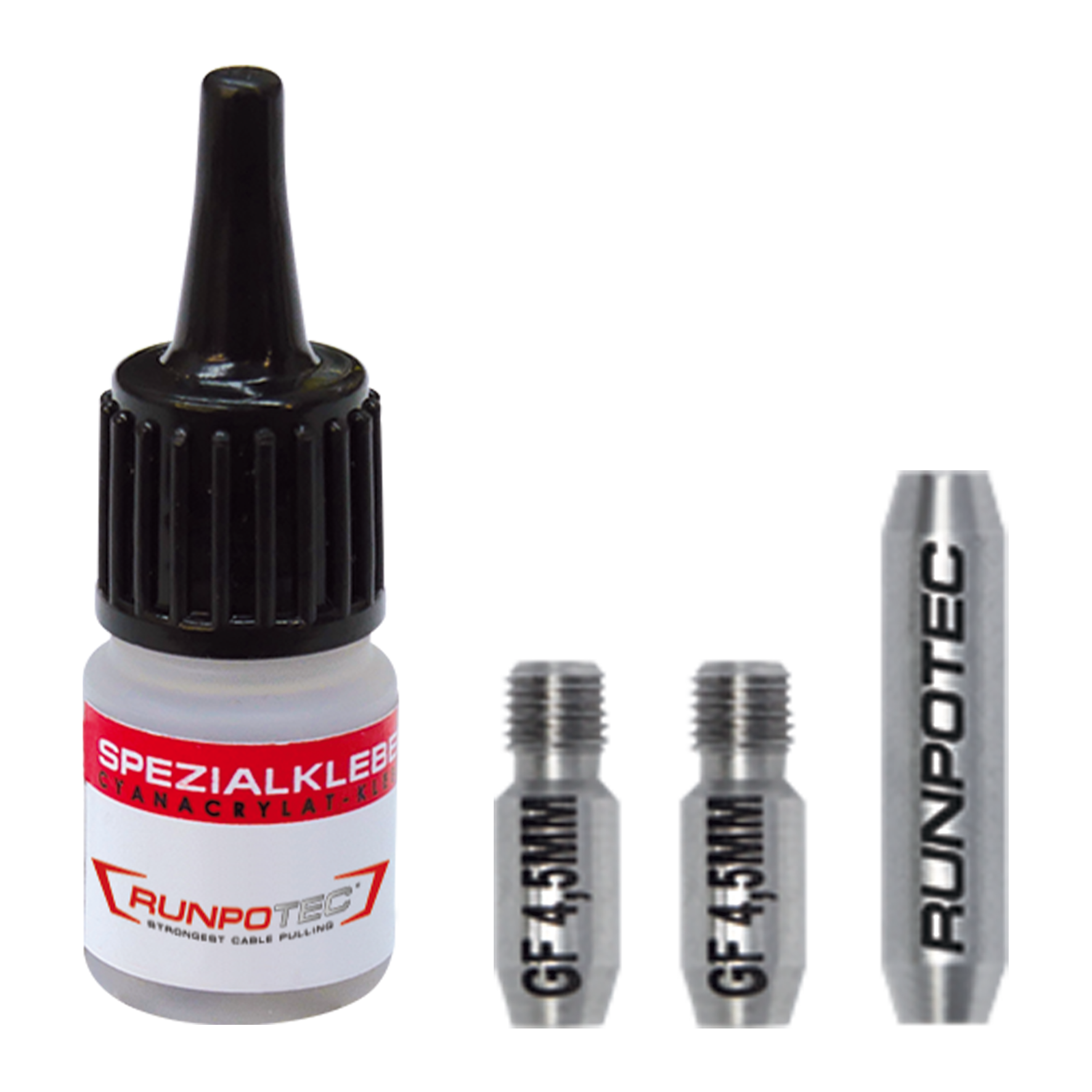 RUNPO RVS Reparatieset Ø 4,5mm Glasvezel Trekveer, 4-delig