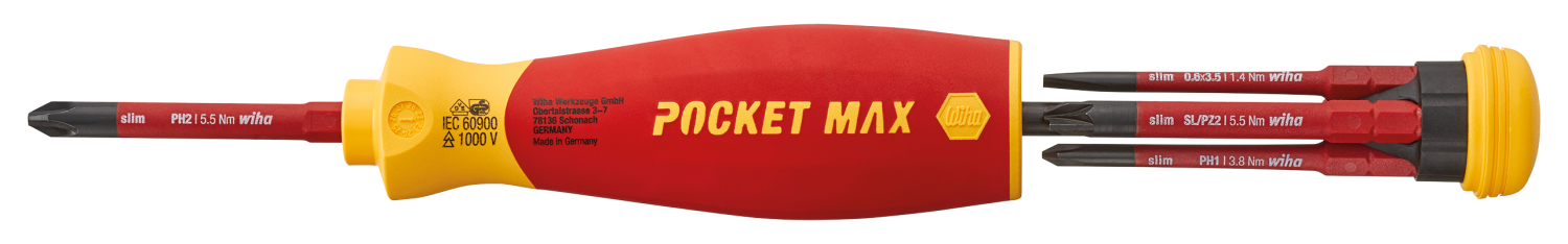 WIHA Schroevendraaier met Bitmagazijn PocketMax Electric 283109 SL/PH/PZ