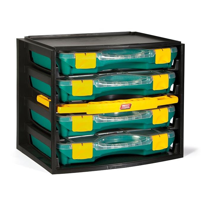Tayg MultiBox 1 met 4 Assortimentsdozen Groen 335  x  250  x  275mm