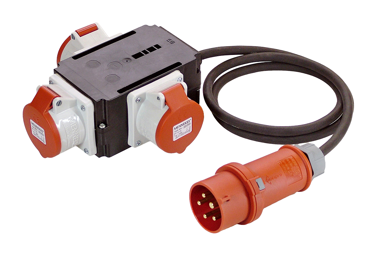 Schwabe CEE MIXO Adapter 400V/32A IP44 5-polig ODER met kabel H07RN-F 5G4 1.5m