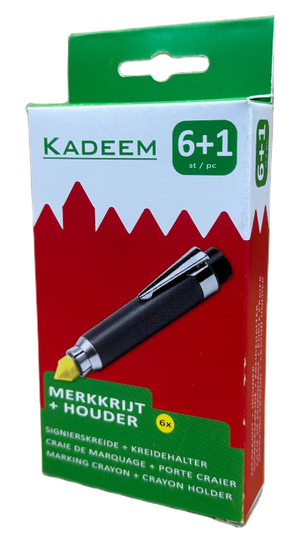 Kadeem Merkkrijtset à 6 Krijtjes Geel incl. houder