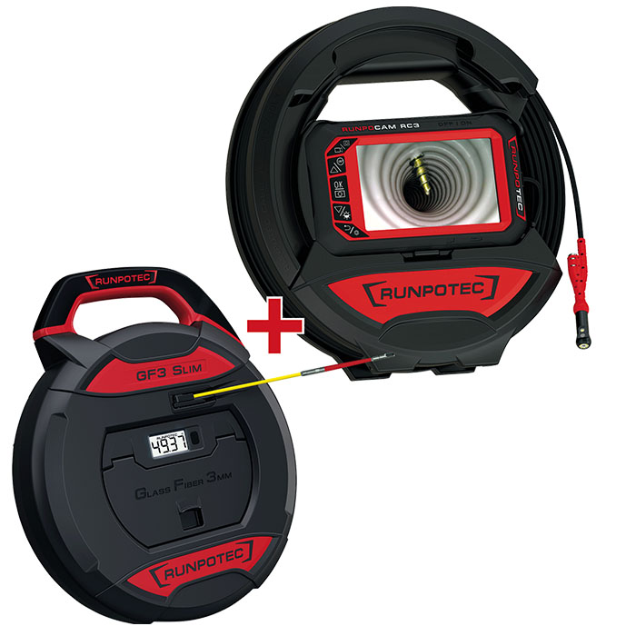 RUNPO ACTIESET Inspectiecamera RC3 15m + GF3 met lengtemeter 30m