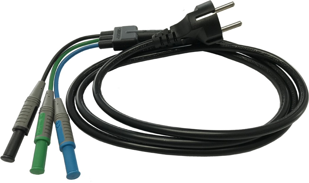 BENNING Meetsnoer blauw, groen, zwart met randaarde stekker t.b.v. IT 105