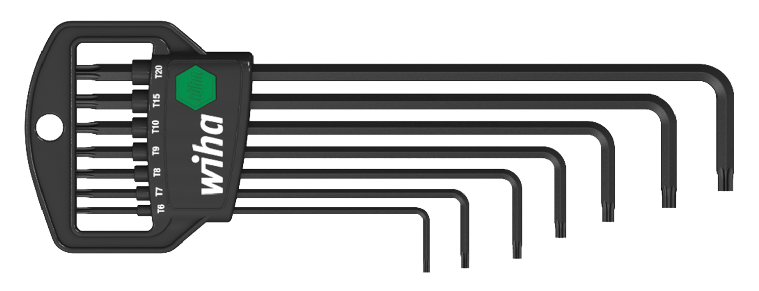 WIHA TORXsleutelset MagicSpring Classic gezwart 366R T6-T20, 8-delig